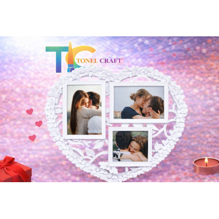 Ramă Foto Inimă Personalizată cu Poze – Cadou Romantic
