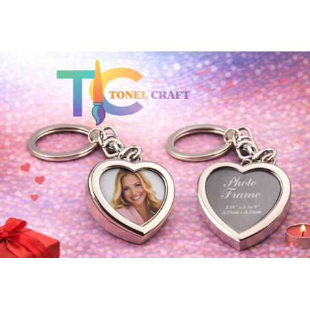 Breloc Inimă Personalizat cu Poză sau Text – Cadou Romantic