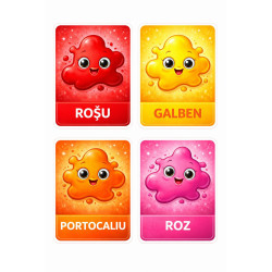 Cartonașe Educaționale „Culorile” – Set Premium 20 Piese | Învățare prin Joacă | Carton Lucios