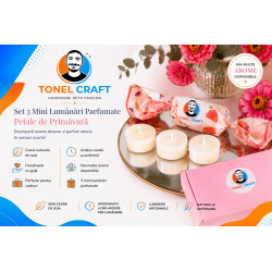 Set 3 Mini Lumânări Parfumate din Ceară de Soia – 3 Arome Diferite, Împachetare Tip Bomboană