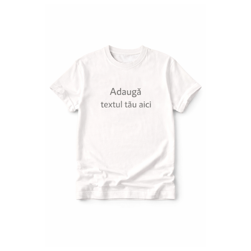 Tricou alb personalizat cu design propriu personalizat cu text