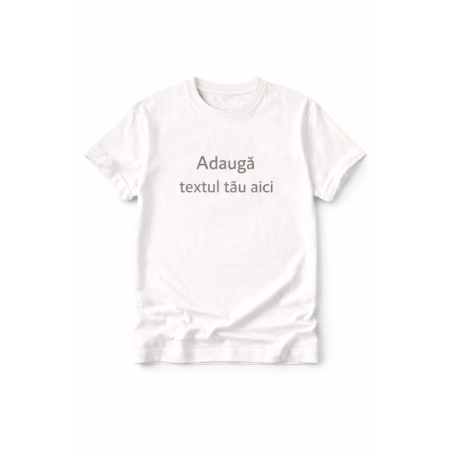 Tricou alb personalizat cu design propriu personalizat cu text