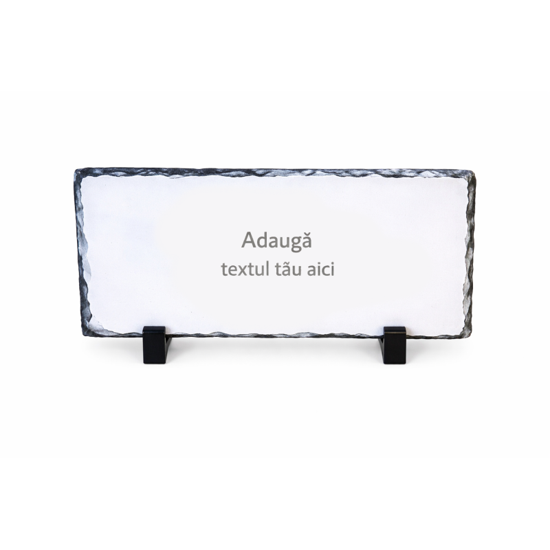 Placă de ardezie dreptunghiulară 30×15 cm personalizata cu text