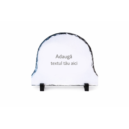Placă de ardezie semirotundă personalizabilă  cu text